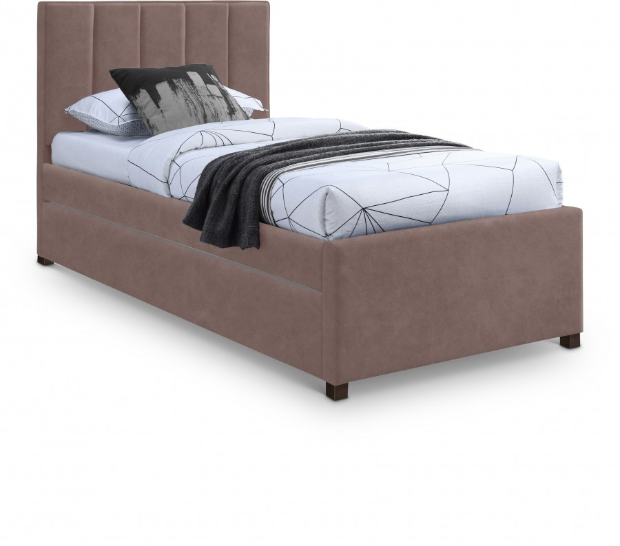 Hudson Vegan Leather Twin Trundle Bed